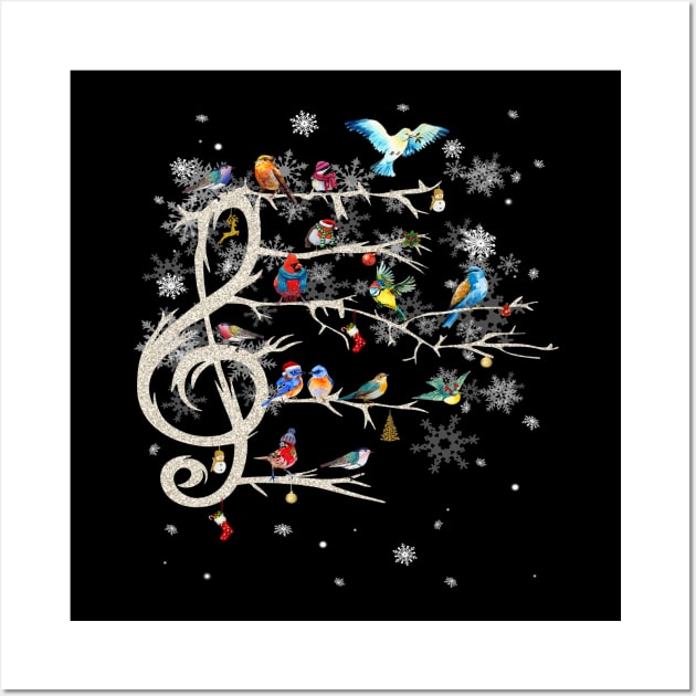 Musical Note Birds Winter Costume Gift Wall Art by Pretr=ty